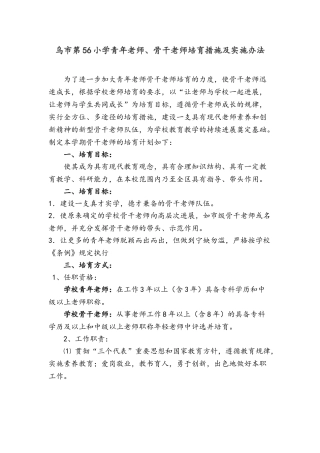骨干教师培养培训计划及措施