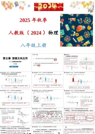 2025-2026学年新人教版八年级物理上册5.3凸透镜成像的规律 第2课时 课件