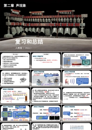 （24人教版）八年级物理上册第二章 声现象复习和总结 课件 