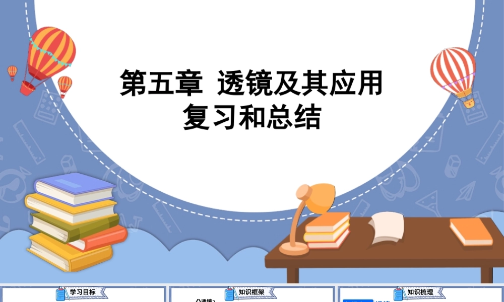 （24人教版）八年级物理上册第五章 透镜及其应用复习和总结 课件 