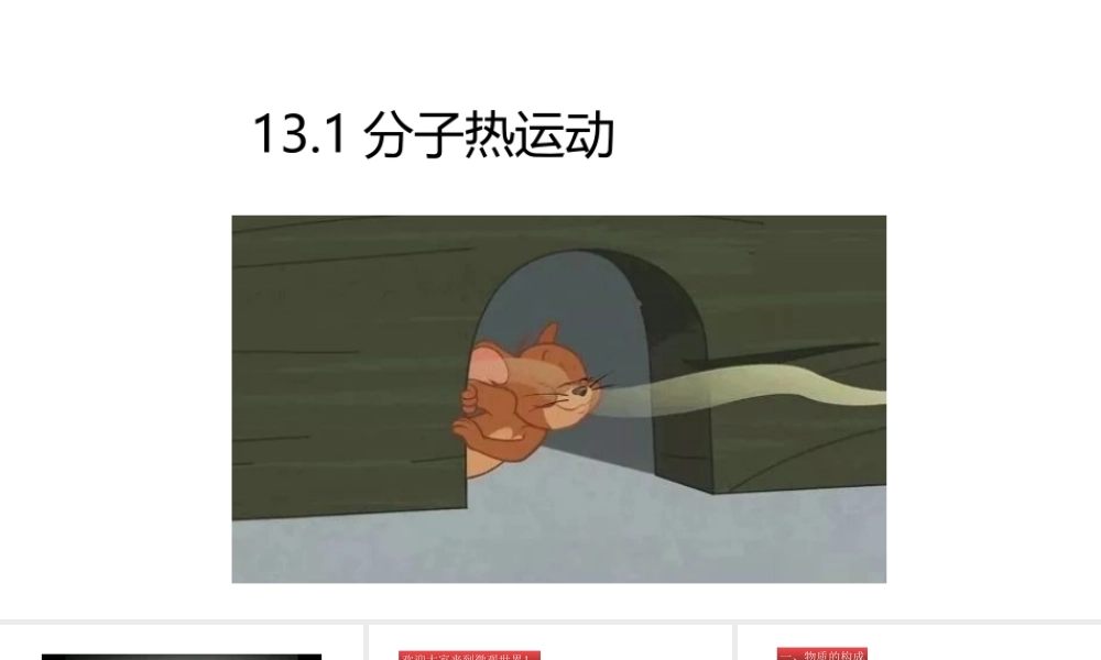 （25秋）人教版九年级物理13.1分子热运动  课件