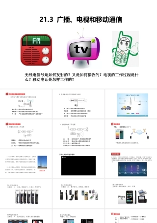（25秋）人教版九年级物理21.3广播、电视和移动通信 课件