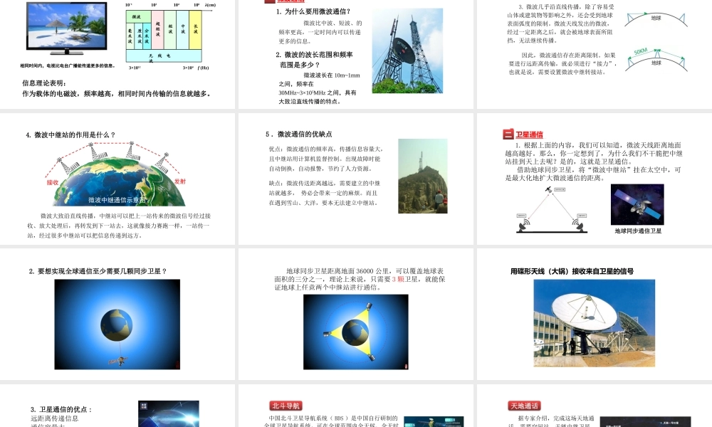 （25秋）人教版九年级物理21.4 越来越宽的信息之路 课件