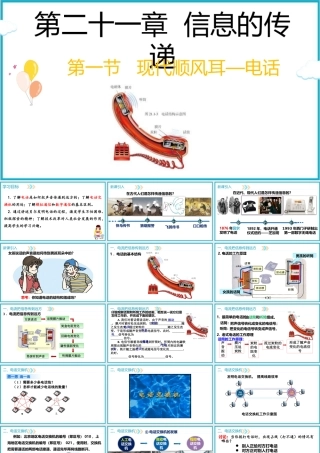 2025-2026学年人教版九年级物理20.1现代顺风耳—电话 课件