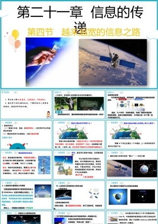 2025-2026学年人教版九年级物理21.4越来越宽的信息之路课件