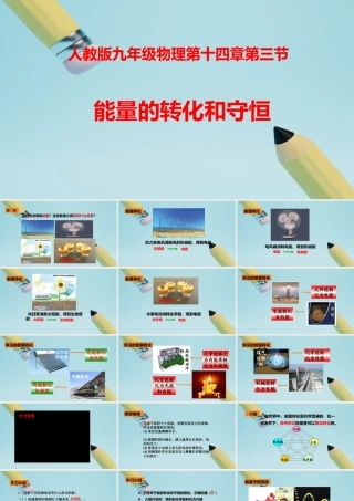2025秋-人教版九年级物理14.3第三节能量的转化和守恒（课件）
