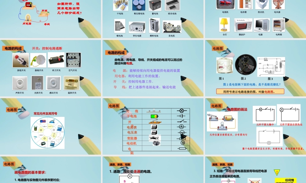 2025秋-人教版九年级物理15.2电流和电路（课件）