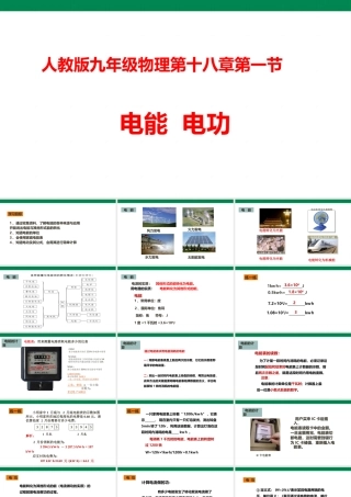 2025秋-人教版九年级物理18.1电能电功（课件）