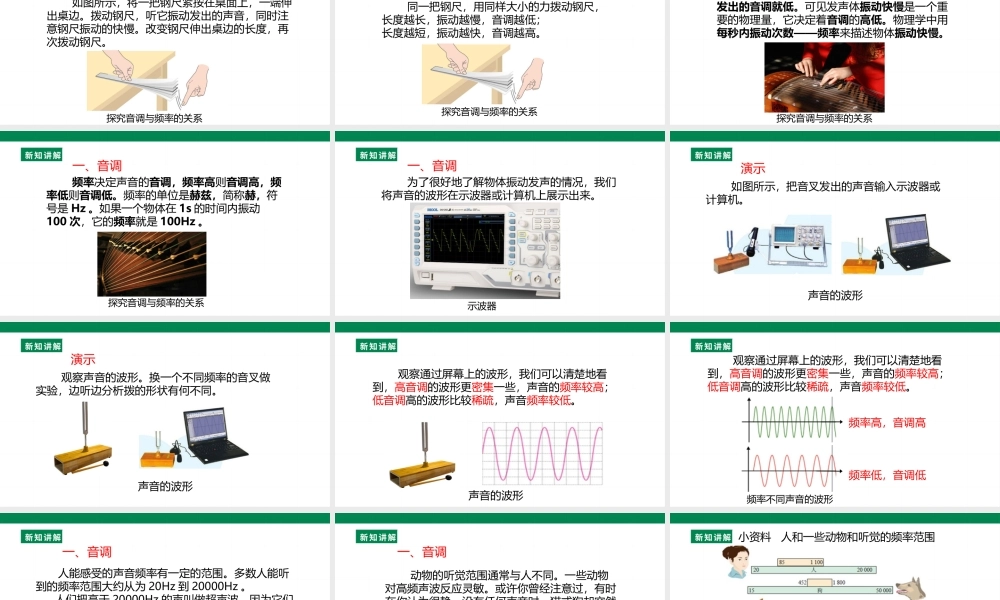 （2024人教版）八年级物理上册2.2   声音的特性 