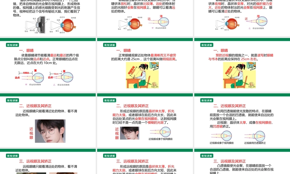 （2024人教版）八年级物理上册5.4   眼睛与眼镜  核心素养课件 