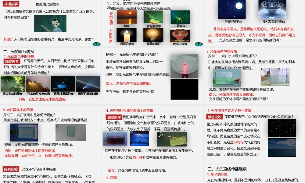 24人教版-八年级物理上册4.1光的直线传播  课件