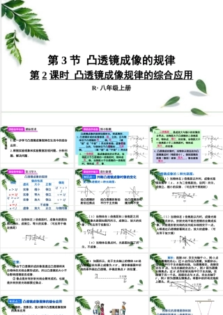 2024人教版八年级物理上册第2课时 凸透镜成像规律的综合应用 课件