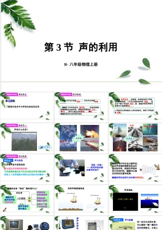 2024人教版八年级物理上册第3节 声的利用 课件