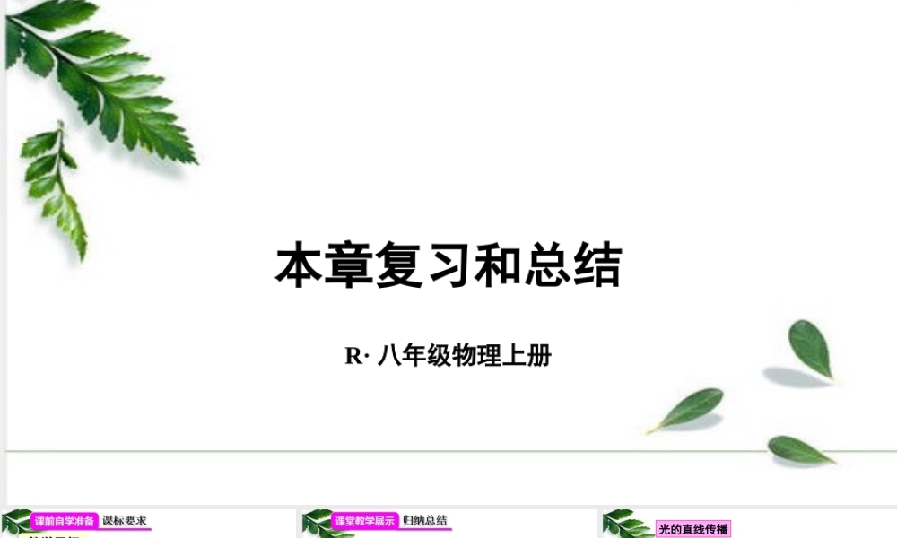2024人教版八年级物理上册第4章 本章复习和总结  课件