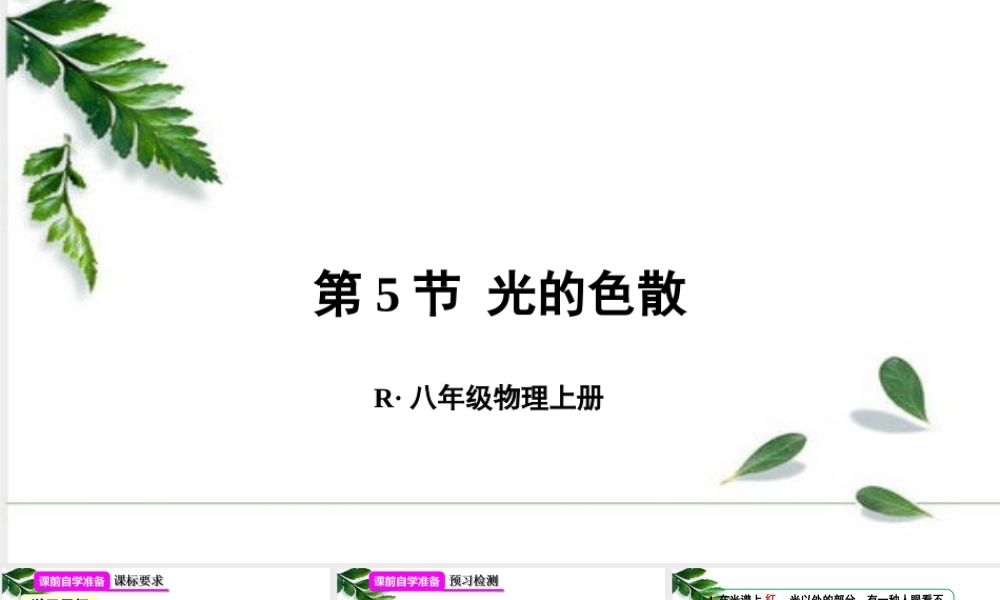 2024人教版八年级物理上册第5节 光的色散 课件