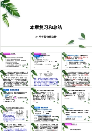 2024人教版八年级物理上册第6章 质量和密度本章复习和总结  课件