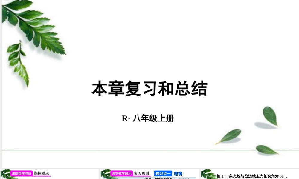 2024人教版八年级物理上册第5章 透镜及其应用 本章复习和总结  课件