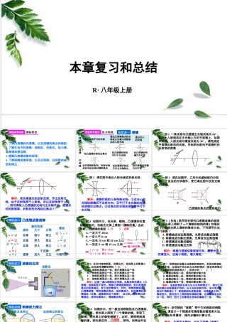 2024人教版八年级物理上册第5章 透镜及其应用 本章复习和总结  课件