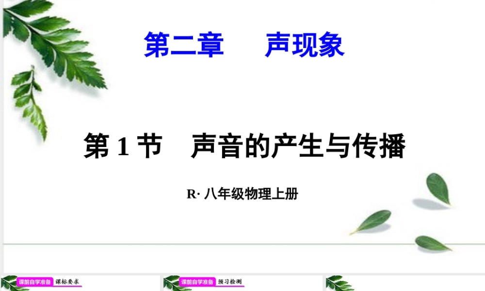 2024人教版八年级物理上册第二章声现象第1节 声音的产生与传播 课件