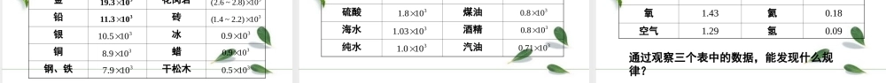 2024人教版八年级物理上册第六章第2节 密度第1课时 初步认识密度 课件