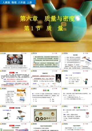 2024人教版八年级物理上册第六章质量与密度第1节  质量 课件