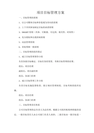 项目目标管理方案