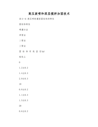 高压旋喷和深层搅拌加固技术