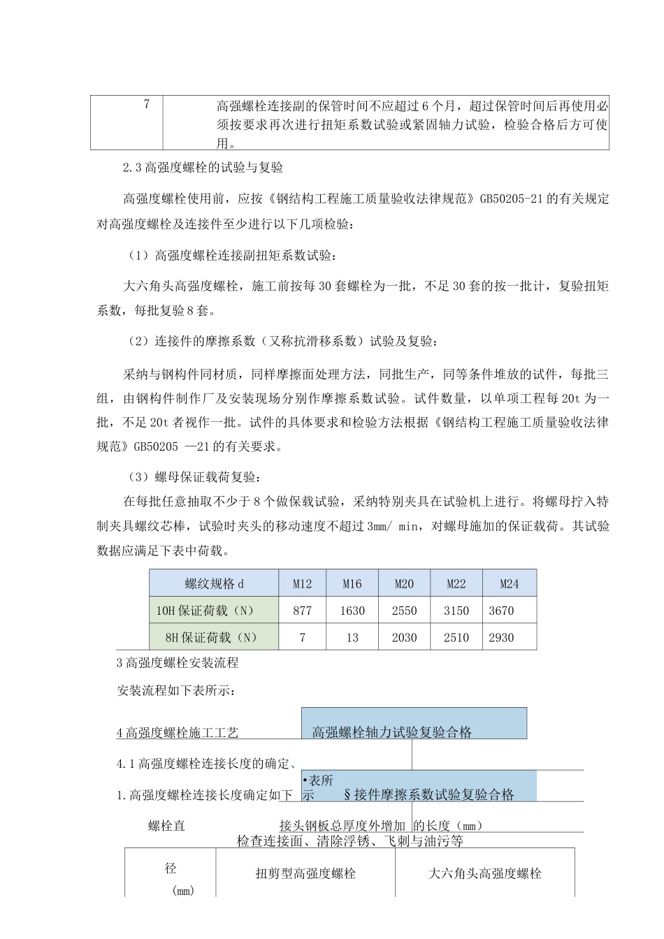 高强度螺栓连接施工方案_第2页