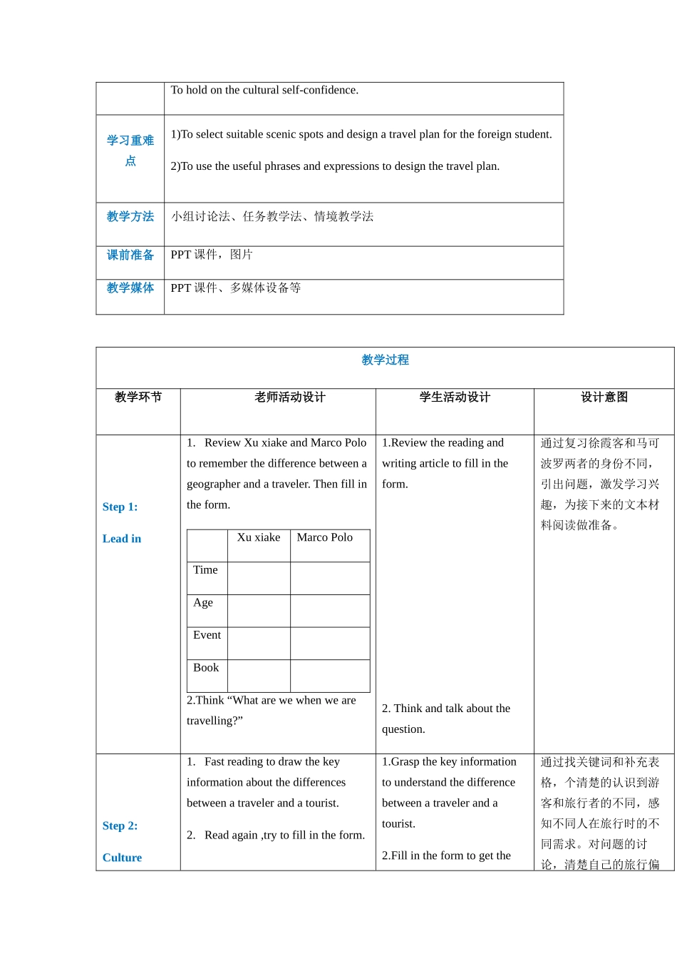 高教版基础模块2-Part6-Unit1-Travel-教案_第2页
