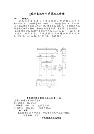 高架桥墩柱中系梁施工方案