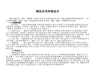 鲤鱼实用养殖技术