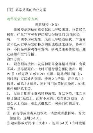 鸡病治疗大全