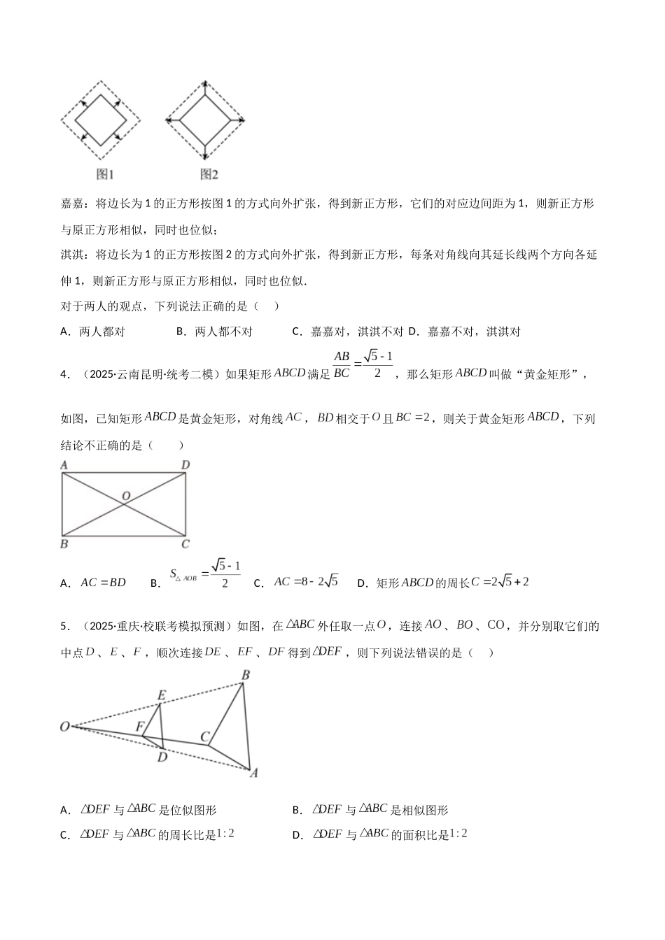 【2026中考】数学核心考点精讲精炼-考点24图形的相似（学生版+名师详解版）_第2页