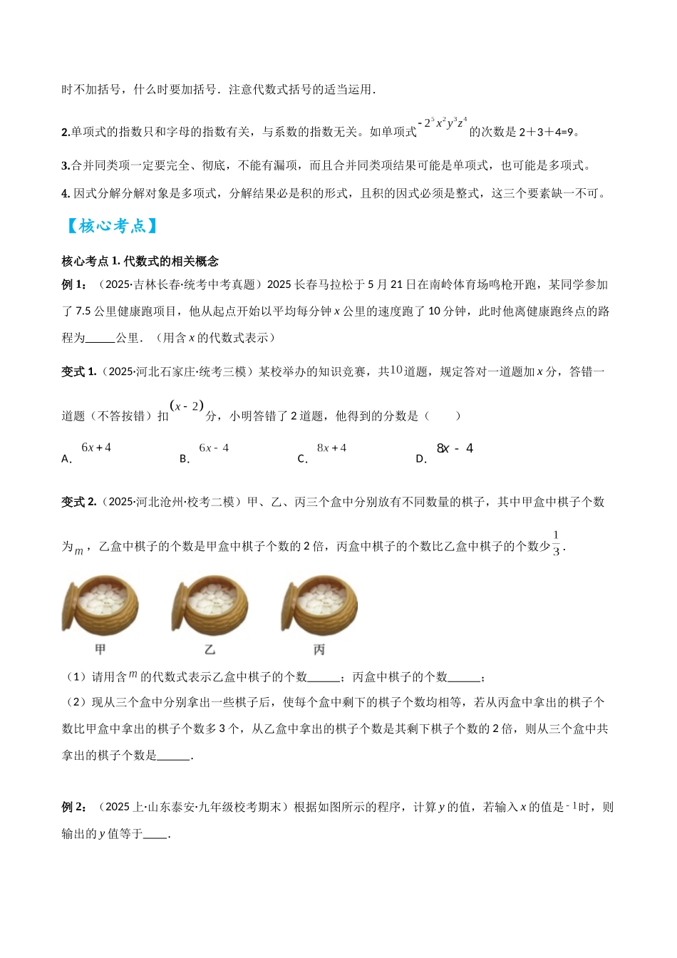 2026中考数学核心考点精讲精炼-考点02整式与因式分解（学生版+名师详解版）_第3页
