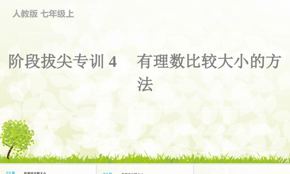 【25年秋】七年级数学上册-阶段拔尖专训4　有理数比较大小的方法 课件