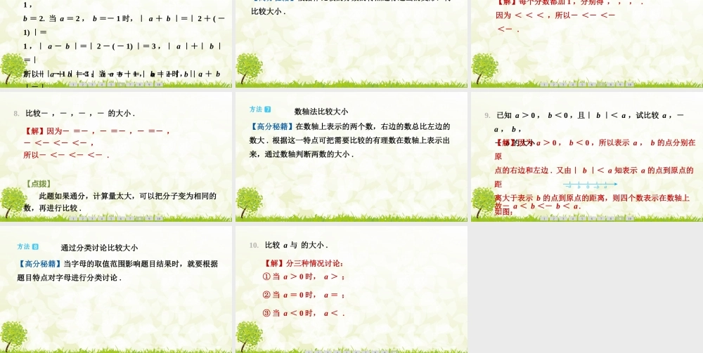 【25年秋】七年级数学上册-阶段拔尖专训4　有理数比较大小的方法 课件