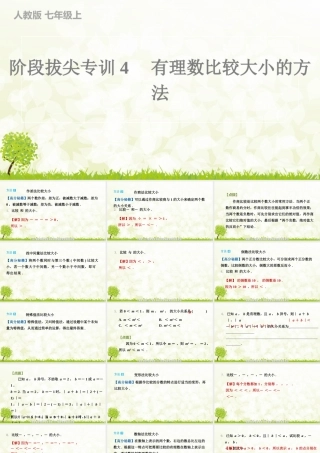 【25年秋】七年级数学上册-阶段拔尖专训4　有理数比较大小的方法 课件