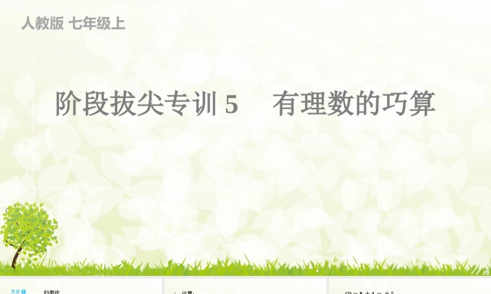 【25年秋】七年级数学上册-阶段拔尖专训5　有理数的巧算 课件