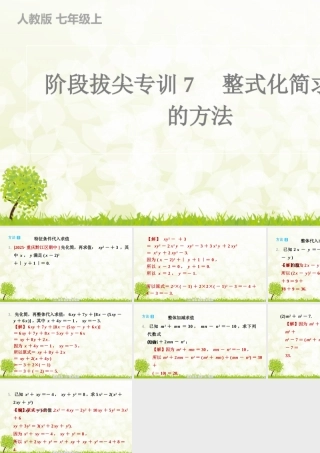 【25年秋】七年级数学上册-阶段拔尖专训7　整式化简求值的方法 课件