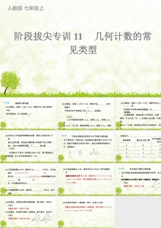 【25年秋】七年级数学上册-阶段拔尖专训11　几何计数的常见类型 课件
