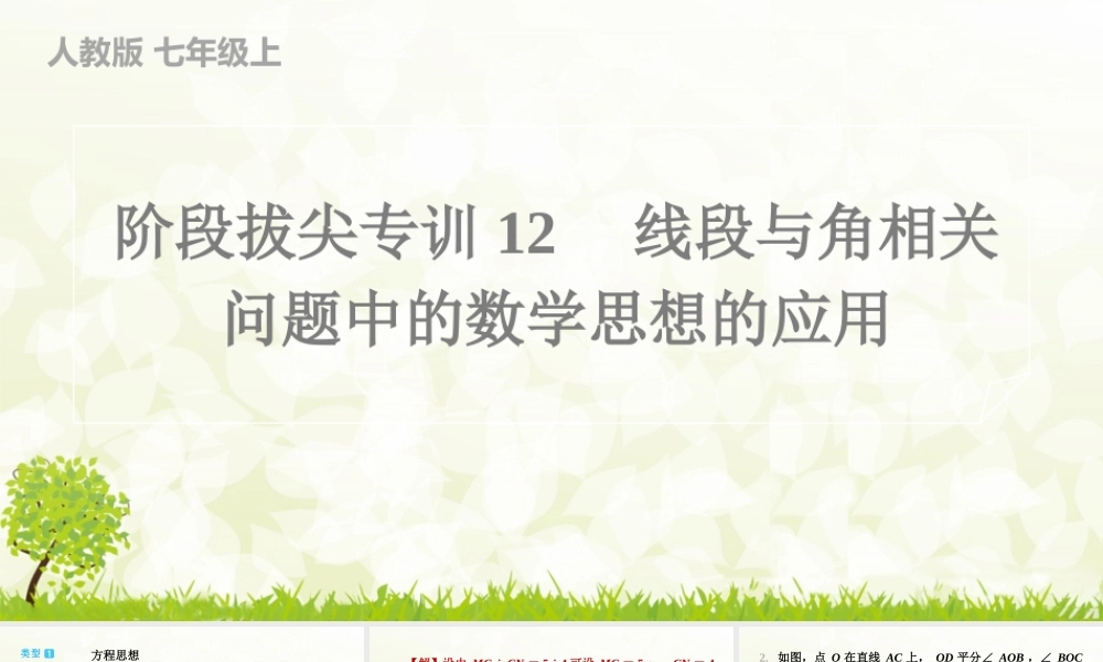 【25年秋】七年级数学上册-阶段拔尖专训12　线段与角相关问题中的数学思想的应用 课件
