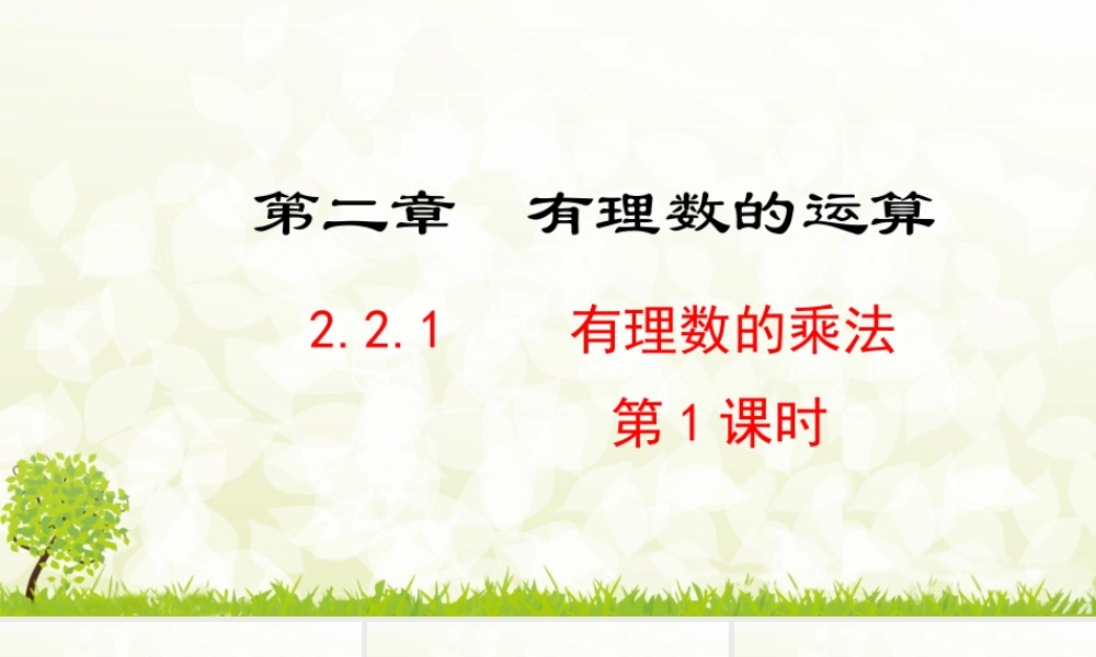 24版-人教七年级上册2.2.1  有理数的乘法  第1课时 素养课件