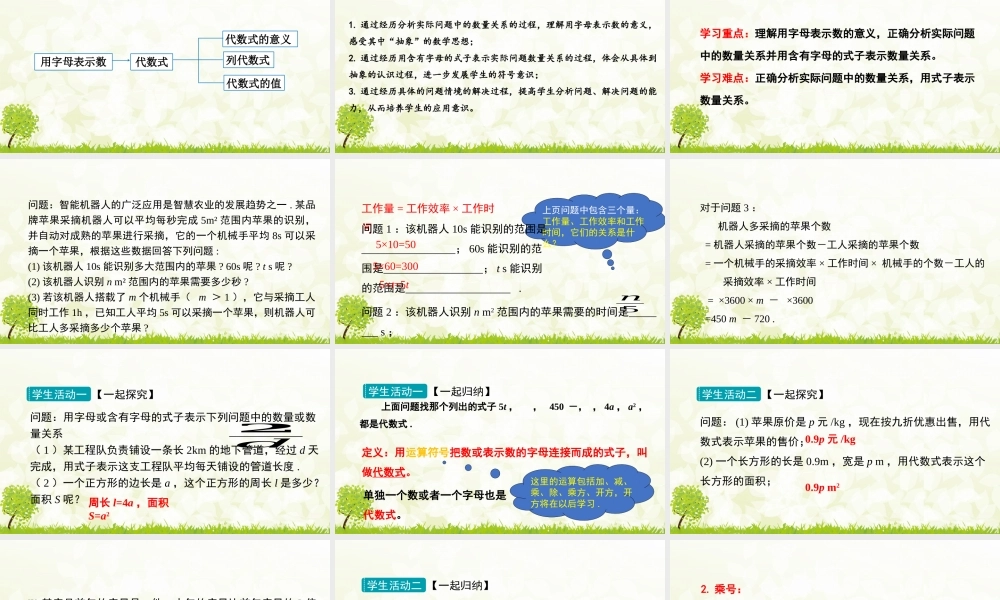 24版-人教七年级上册3.1.1  用字母表示数 素养课件