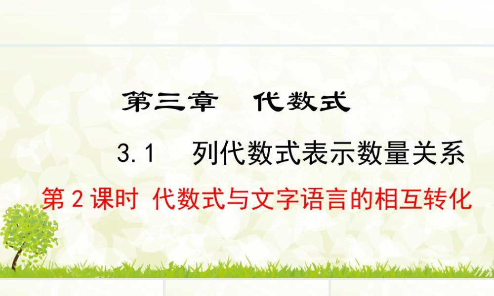 24版-人教七年级上册3.1.2  代数式与文字语言的相互转化  素养课件