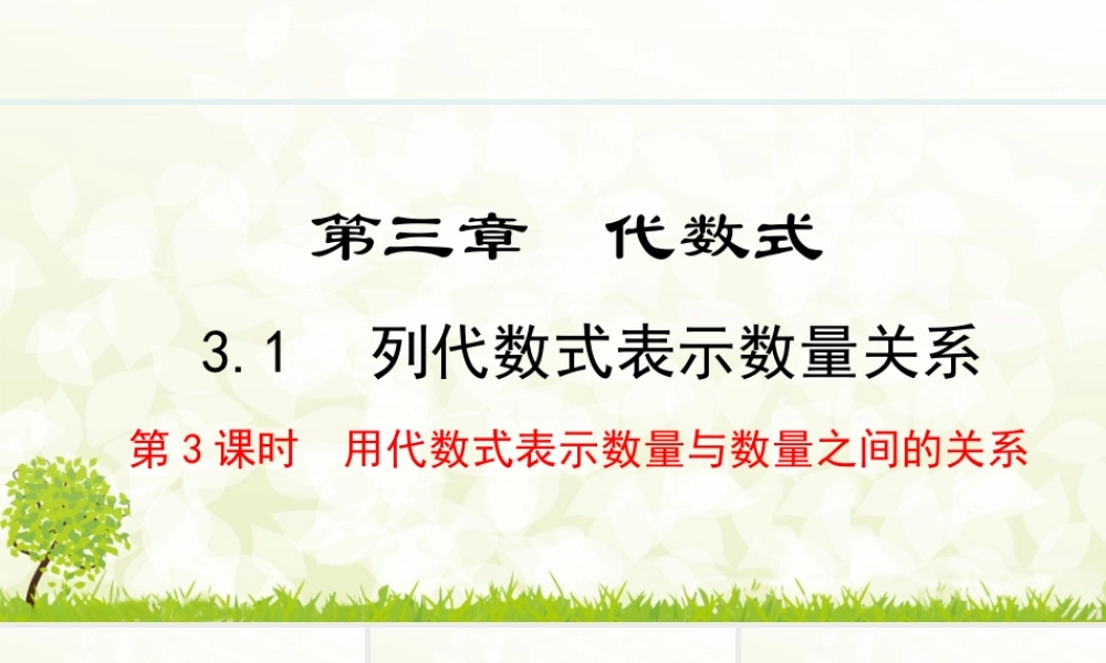 24版-人教七年级上册3.1.3  用代数式表示数量与数量之间的关系  素养课件