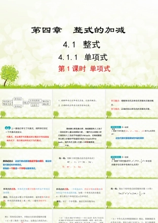 24版-人教七年级上册4.1.1  单项式 素养课件