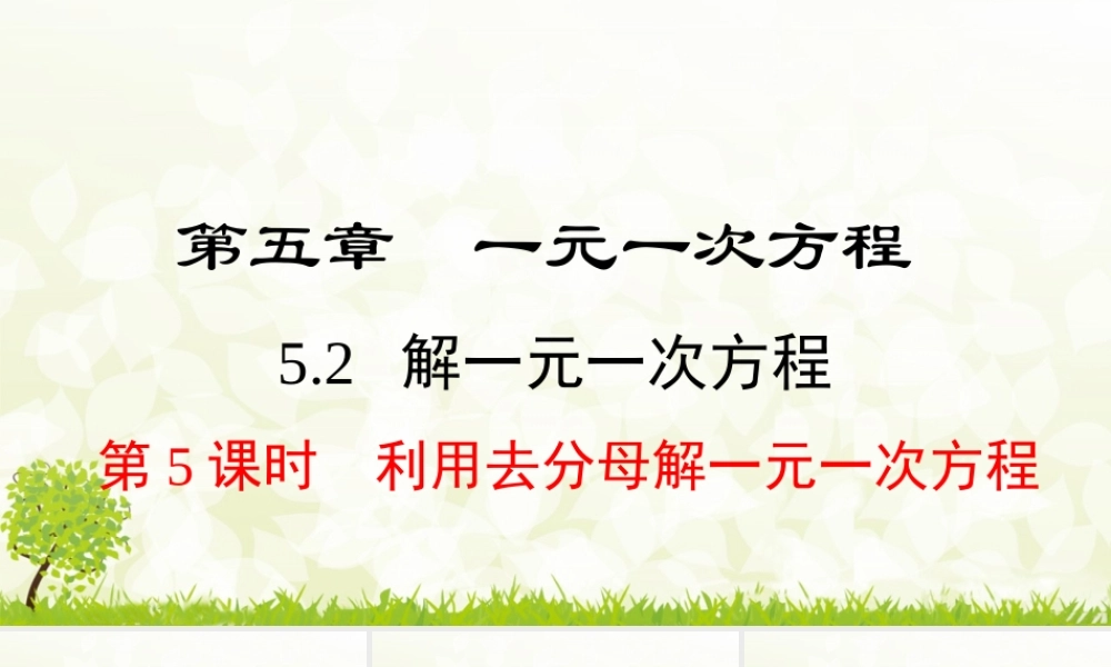 24版-人教七年级上册5.2.5  利用去分母解一元一次方程 素养课件