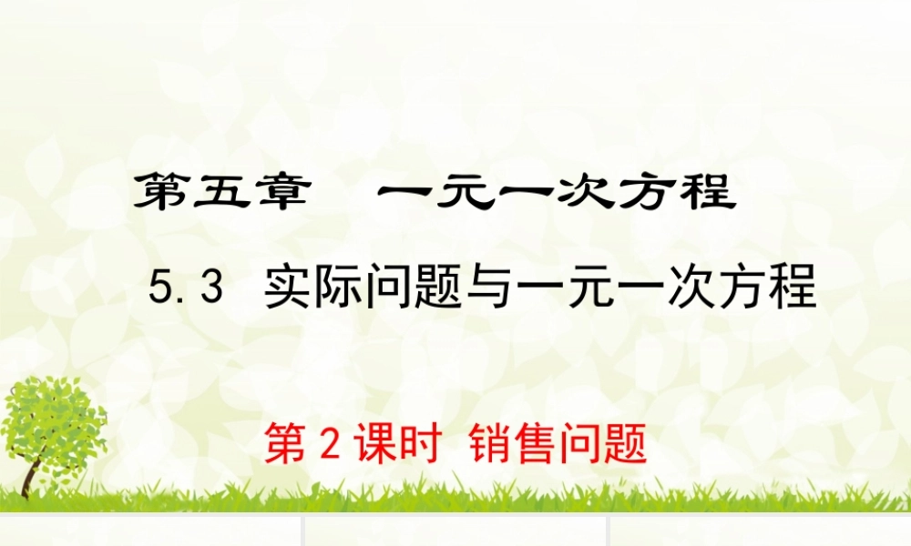 24版-人教七年级上册5.3.2  销售问题 素养课件