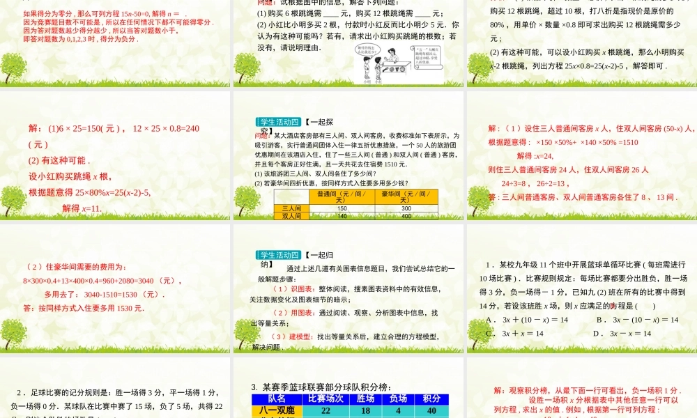 24版-人教七年级上册5.3.3  球赛积分问题与图表信息问题 素养课件