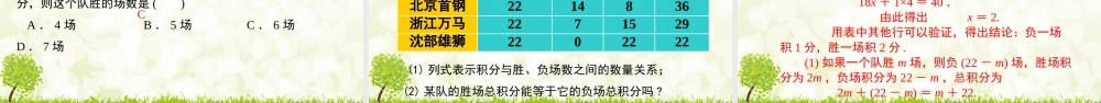 24版-人教七年级上册5.3.3  球赛积分问题与图表信息问题 素养课件